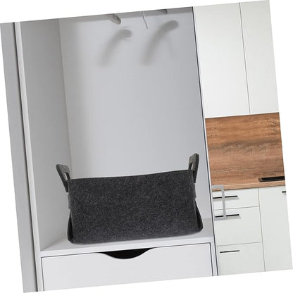 VICASKY Foldable Laundry Basket Organizer with Handles Capacity Polyester Hamper for Clothes and Blankets and Portable Storage Bin for Nursery and Home Deep Gray