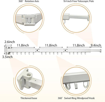Clothes Drying Racks for Laundry,Wall Mounted Drying Rack Clothing,Foldable Drying Rack,Collapsible Dryer Rack,Clothes Hanger,Laundry Room Hanging Rack,Folding Indoor White