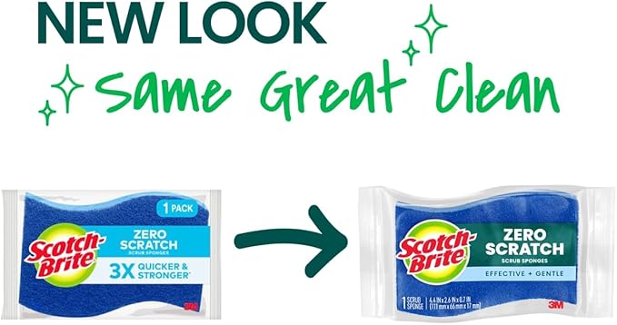 Scotch-Brite Non-Scratch Scrub Sponges,for Washing Dishes and Cleaning Kitchen,9 Scrub Sponges,(Pack of 5)