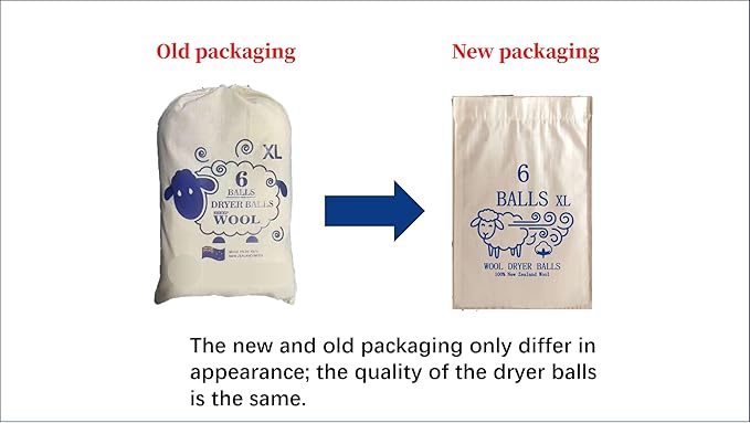 Premium XL Wool Dryer Balls (2.7)6 Pack - 100% Organic New Zealand Wool - Reusable Natural Fabric Softener - Reduces Wrinkles & Shortens Drying Time - XL Jumbo Size Set of 6