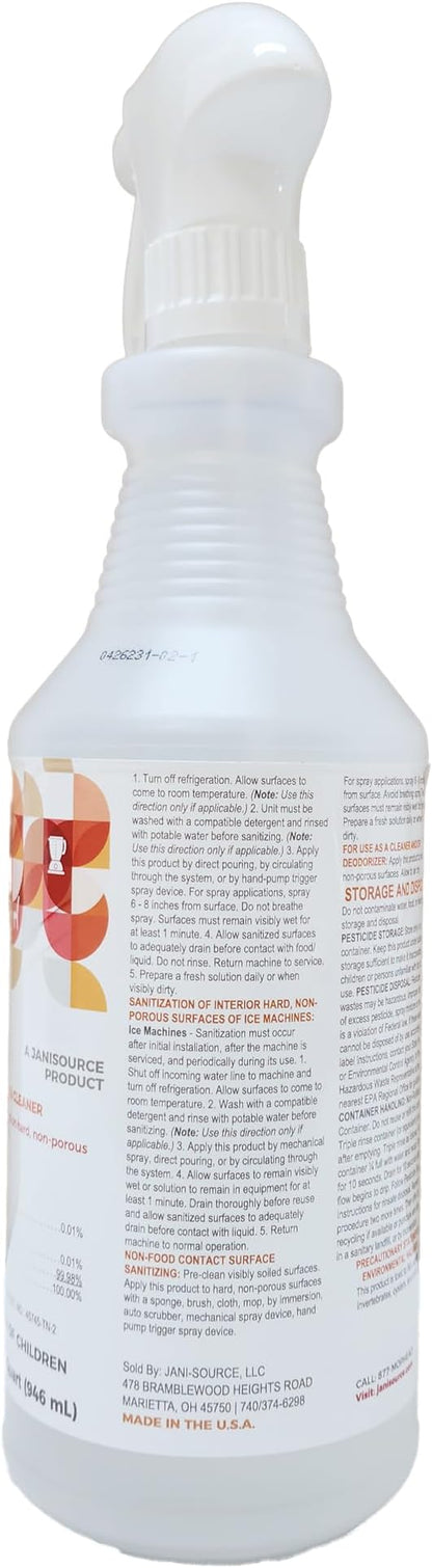Bussit Clean Food Surface Sanitizer & Cleaner, Kills 99.9% of Kitchen Bacteria, 1 Quart (3 Pack)
