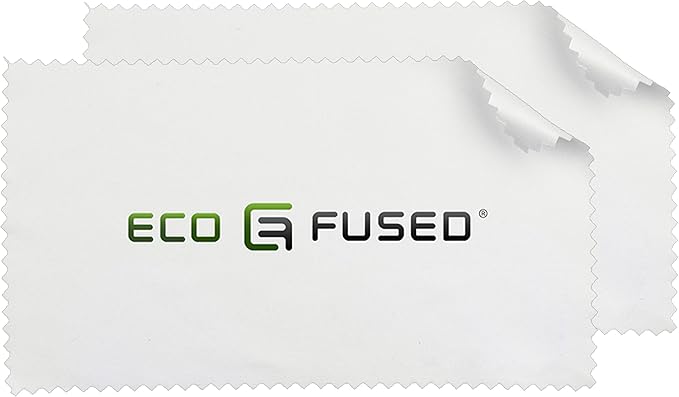 Eco-Fused Microfiber Cleaning Cloths - 12 Pack - for Cleaning Glasses, Spectacles, Camera Lenses, iPad, Tablets, Phones, iPhone, Android Phones, Laptops, LCD Screens and Other Delicate Surfaces