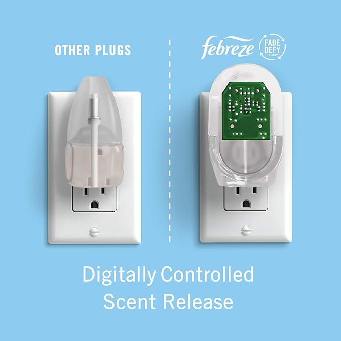 Febreze Odor-Fighting Fade Defy PLUG Air Freshener Refill, Downy April Fresh, (2) .87 fl. oz. Oil Refills