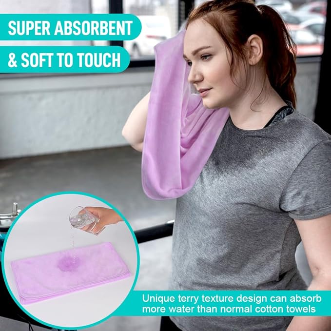 SINLAND Microfiber Gym Towels Super Absorbent Compact Travel Workout Towel Quick Dry Camping Sweat Towel for Sports Beach Swimming Backpacking Hiking and Yoga Men Women 16 Inch X 32 Inch