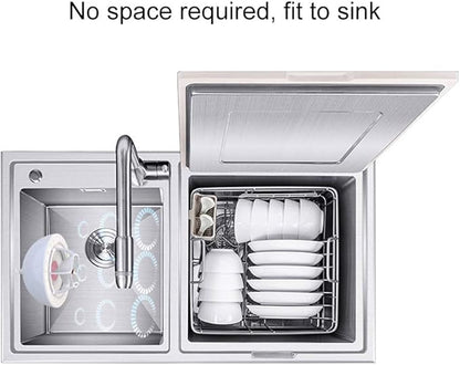 USB Ultrasonic Dishwasher, Portable Dish Washing Machine Cleaner, Portable Dish Washing Tool for Dishware Fruit Vegetable (Blue)