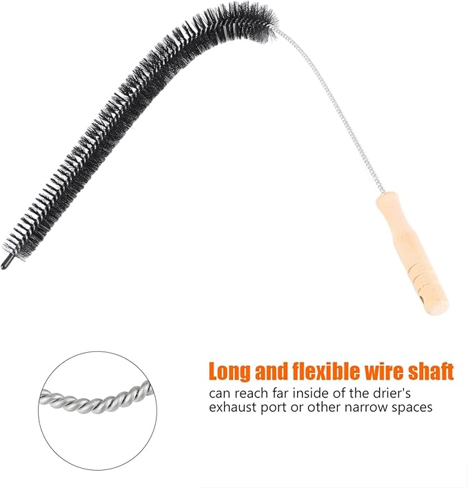 Dryer Vent Cleaner- 72cm Flexible Long Rod Brush-Sewer Drain Brush/Radiator Refrigerator/Washing Machine Tool Coil Brush for Dirt Dust Lint Blockage Removal