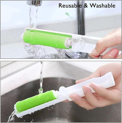 Mini Reusable Lint Roller 8 Pack, Washable Sticky Lint Roller Portable Travel Cat Dog Pet Hair Remover Cleaner with Cover for Clothes, Travel, Home