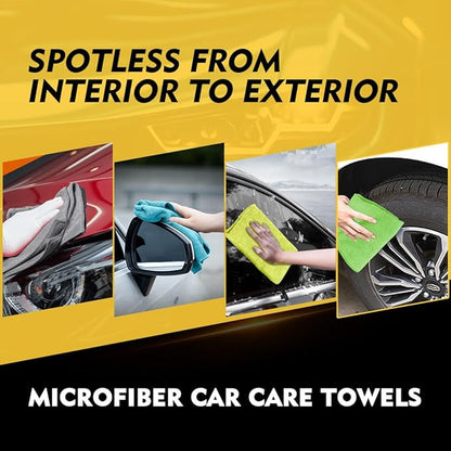 HOMEXCEL Microfiber Cleaning Cloth 150 Pack, 12.5 x 12.5 inch Microfiber Towels for Cars, Ultra Absorbent Car Washing Cloth, Lint Streak Free Cleaning Rags for Car, Kitchen, and Window, Multicolor