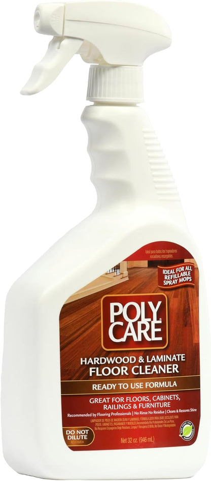 Hardwood Floor Cleaner Refill - 32 fl oz Spray (12 Pack) - Fresh- Refill for Spray Mops and Spray Bottles - Residue-Free Floor Cleaning Solution for Wood or Laminate Floors