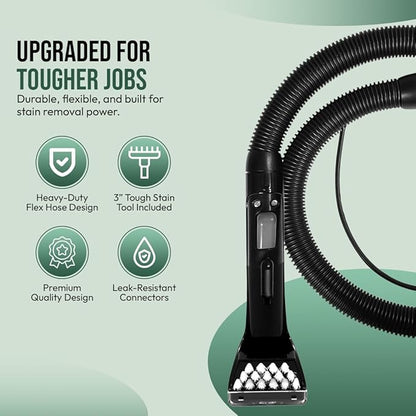(Upgraded 2025) Flexible Replacement Hose with 3" Tough Stain Brush & Self-Cleaning Tool for Bissell Little Green & SpotClean Carpet Vacuum Cleaners, Fits Models 2694, 2513, 5207, 4720M Series & More