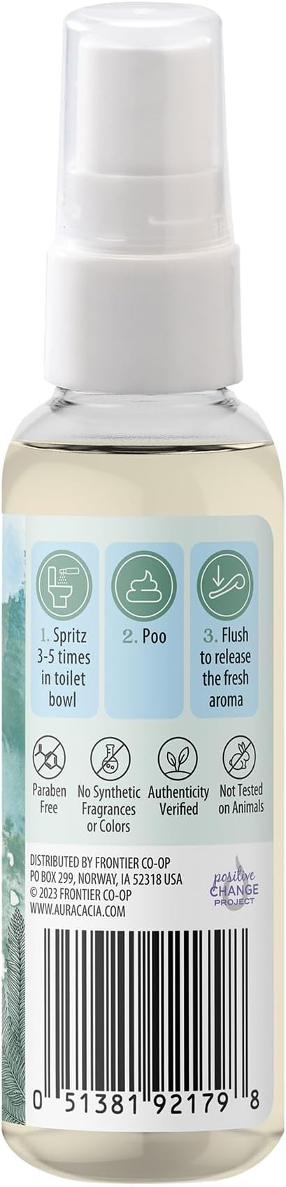 Aura Cacia Fresh Toilet Spray 2 Fl. oz. - Light Aroma, No Synthetic Fragrances