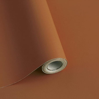 Safiyya Peel and Stick Wallpaper Dark Orange Contact Paper 393"x17.7" Solid Color Self Adhesive Removable Wallpaper for Barthroom Vinyl Rolls