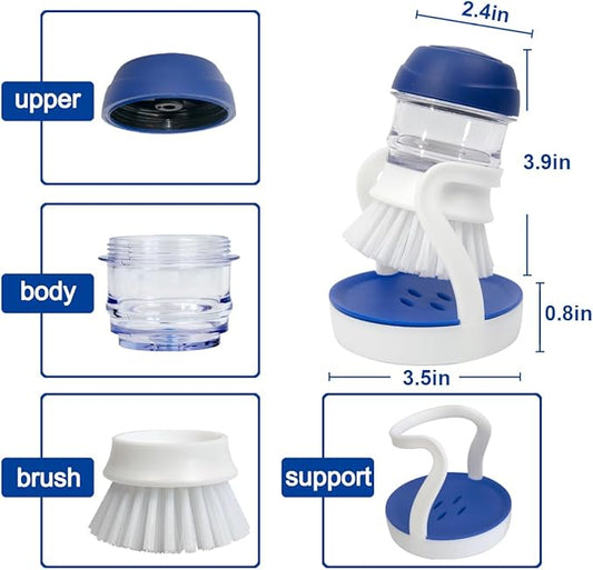 CELOX Soap Dispensing Dish Brush with Holder, Dish Scrub Brush with Holder