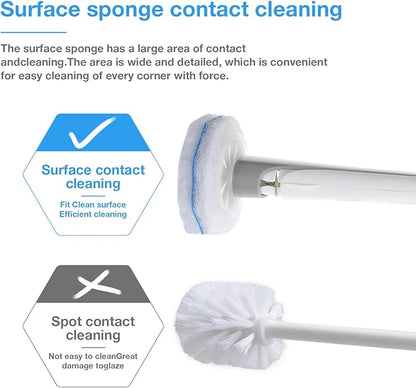 Disposable Toilet Brush & Wand Refills, 50 Count 3-Layer Octagonal Toilet Cleaner Heads, Compatible with Most Standard Toilet Wands, Hygienic Bathroom Deep Cleaning