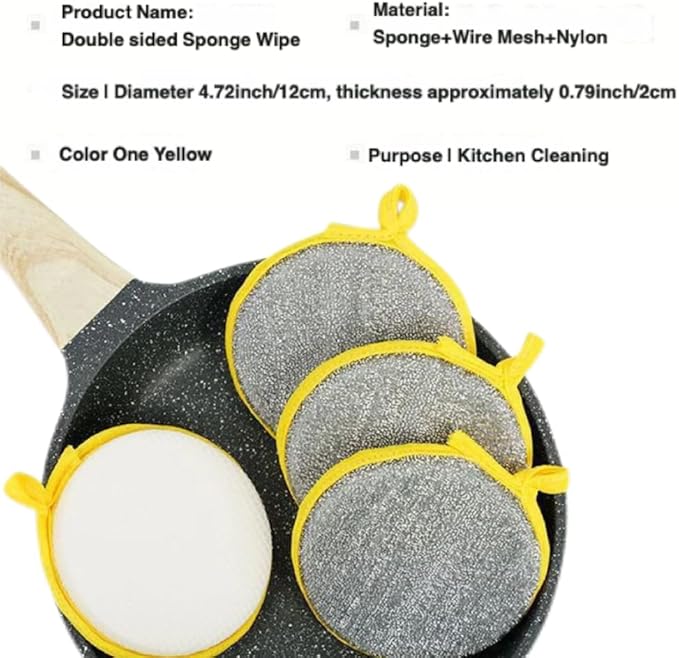 Double Sided Dishwashing Sponge, Premium Kitchen Cleaning Tools with Dual-Action Scrubber, Non-Scratch Sponge for Pots, Pans & Dishes