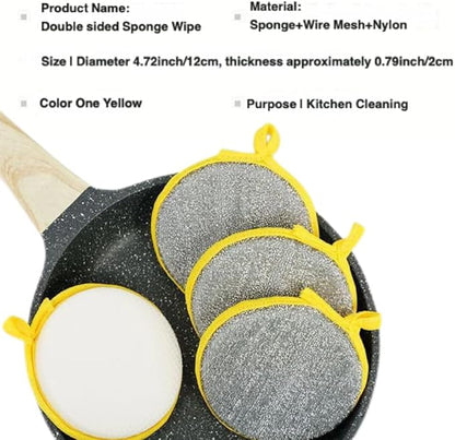 Double Sided Dishwashing Sponge, Premium Kitchen Cleaning Tools with Dual-Action Scrubber, Non-Scratch Sponge for Pots, Pans & Dishes