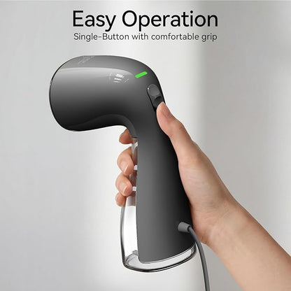 HiLIFE Steamer for Clothes, Portable Handheld Design, 240ml Big Capacity, 700W, Strong Penetrating Steam, Removes Wrinkle, for Home, Office and Travel(ONLY FOR 120V) (Midnight Grey)