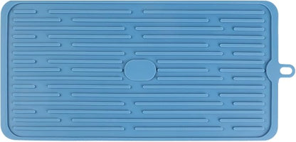 Blue Silicone Dish Drying, Mat Dish Mats for Multiple Usage, Kitchen Heat Resistant Mat, Can Be Rolled Up, Easy to Clean,Eco-friendly for Sink Bar Bottle