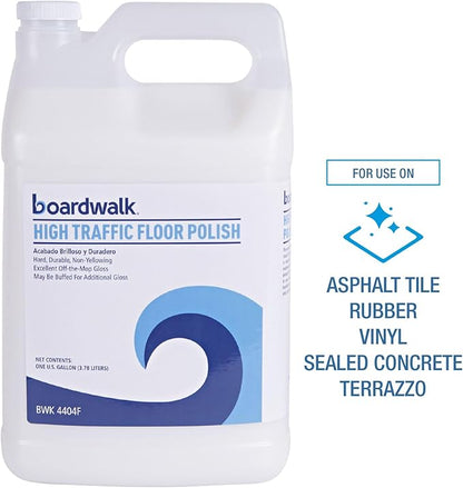 Boardwalk BWK4404FEA 1 Gallon Bottle High Traffic Floor Polish