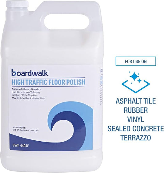 Boardwalk BWK4404FEA 1 Gallon Bottle High Traffic Floor Polish