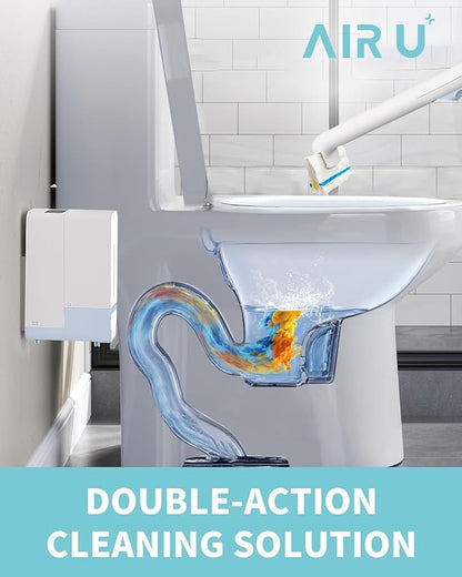 AIR U+ Flushable Toilet Wand Refills, 48 Count Disposable Toilet Brush Refill Pads for Toilet Bowl and Bathroom, Toilet Brush Accessories (Only Refills)