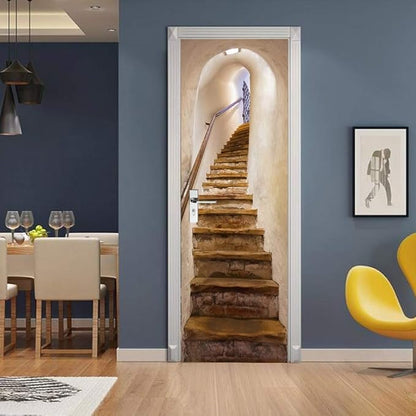 3D Door Stickers Murals - Peel & Stick Stairs, Wall, Bedroom, Living Room Removable PVC Waterproof Poster 35.4" x 78.7