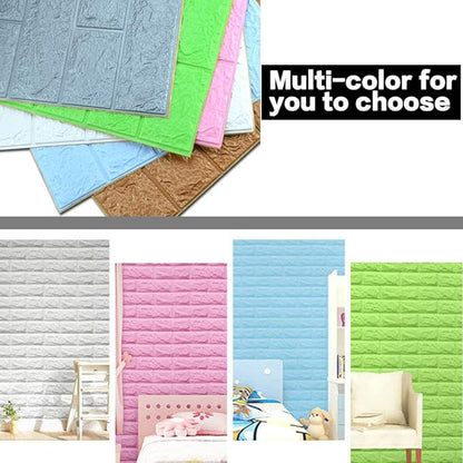 40 PCS Blue 3D Wall Panels, 58 sq.feet Coverage, Printable Wallpaper Sticker with Self-Adhesive Waterproof Brick PE Foam Wall Panels Peel and Stick for Interior Wall Decor, Home Decoration
