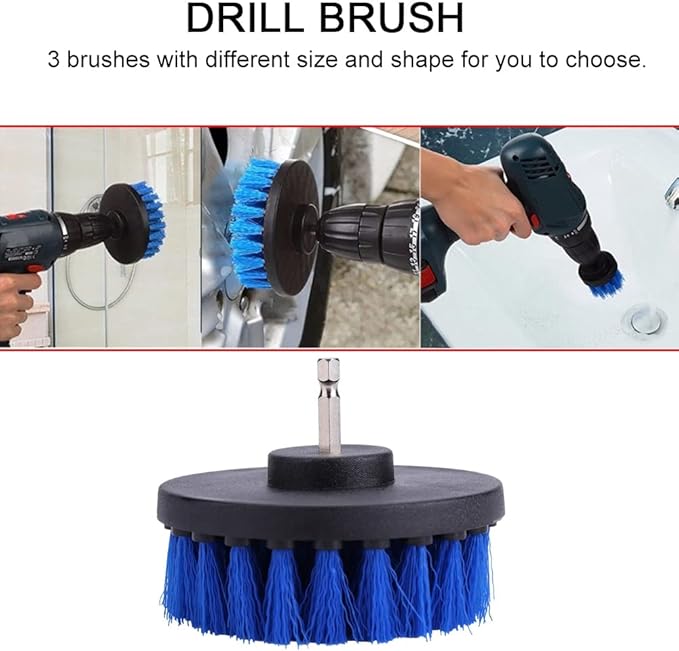 Drill Brush, Power Grout Brush Tile Floors Cleaning Drill Scrubber Brush Electric Drill Attachments Bathroom Cleaning Tools for Home Outddoor(4 Inch)