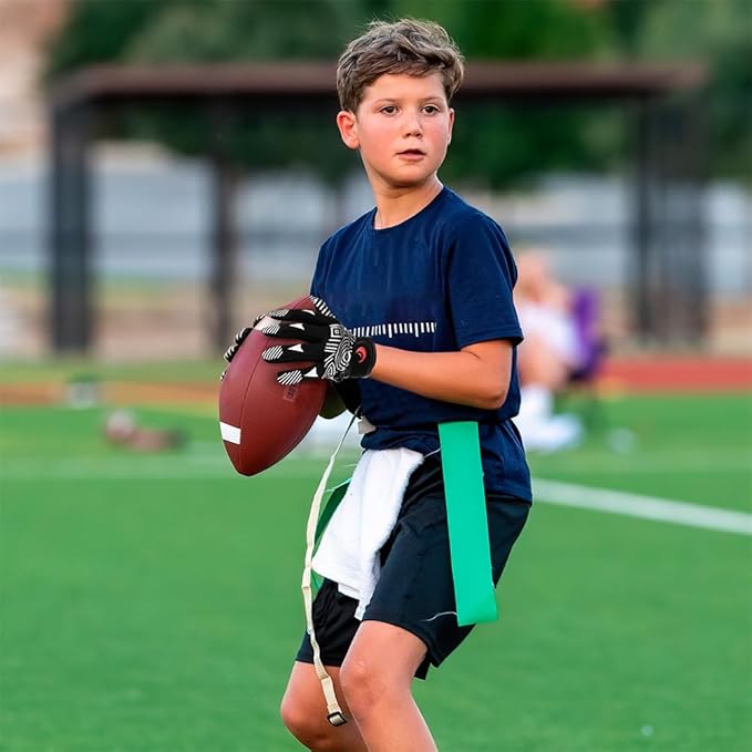Youth Football Gloves Kids Silicone Grip Receiver Gloves with Super Stick Ability for Best Game Experience