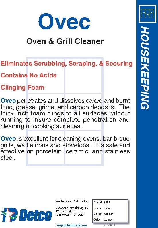 Detco-OVEC - Industrial Oven & Grill cleaner for Restaurant, and Commercial Kitchen Equipment. Removes burned on oils & grease (12)