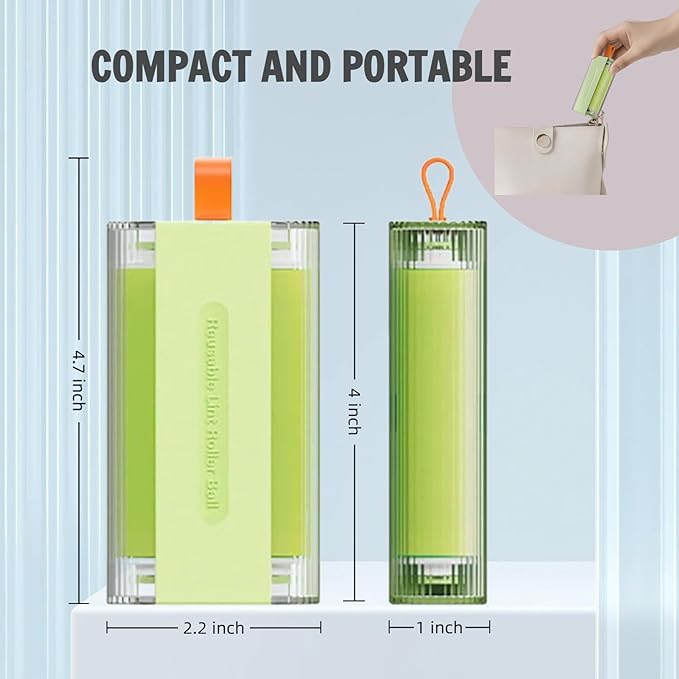 Mini Washable and Reusable Lint Roller for Clothes,Portable Sticky Roller Travel Size, Compact Pet Hair Remover and Small Lint Remover Extra Sticky