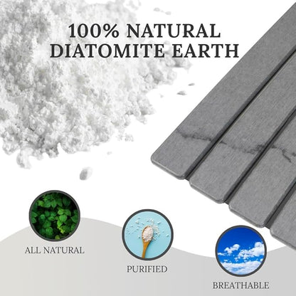 Large Stone Dish Drying Mat for Kitchen Counter 23.5”x 15.25” – Elegant Marbled-Inspired Surface Quick-Dry Absorbent Diatomaceous Earth - Multi-Use & Kitchen Mat for Dishes & Bottle Cups (Dark Gray)