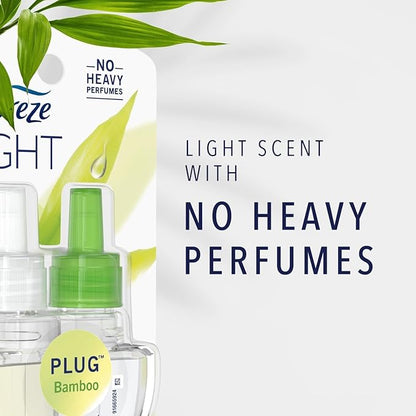 Febreze Plug with Fade Defy Technology Air Freshener - New Limited Edition - (3) of 0.87 fl oz Refills (Bamboo Bambou)