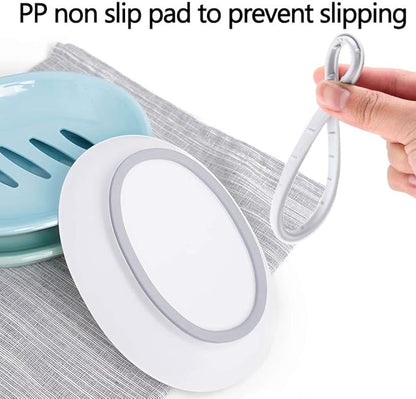 WYOK 2-Pack Soap Dish with Drain Plastic Sponge Holder Easy Cleaning Soap Saver Tray Caddy Keep Dry Stop Mushy for Shower Bathroom Kitchen(Grey)