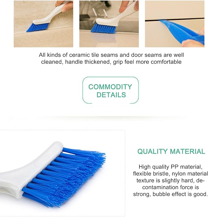 Scrub Brush Set of 2 PCS, 2024 New Cleaning Shower Scrubber with Durable Bristles, Grout Cleaner Brush, Scrub Brushes for Cleaning Bathroom, Shower, Tile, Kitchen, Floor, Bathtub