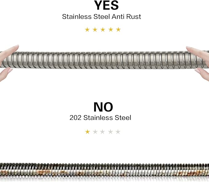 RUMOSE 98 inches Shower Hose Shower Head Extension Hose Extra Long Stainless Steel Shower Tube Attachment Flexible Handheld Shower Sprayer Hose, Brushed Nickel