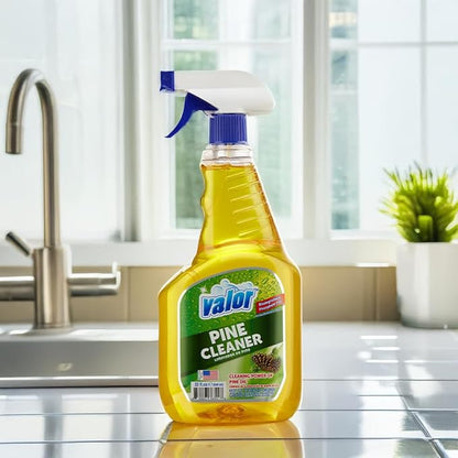 Valor Pine All-Purpose Cleaner with Trigger Sprayer, 32 fl oz – Multi-Surface Household Cleaner, Powerful Degreaser, Biodegradable, Fresh Pine Scent, Kitchen & Bathroom Use (32 Fl Oz (Pack of 12))