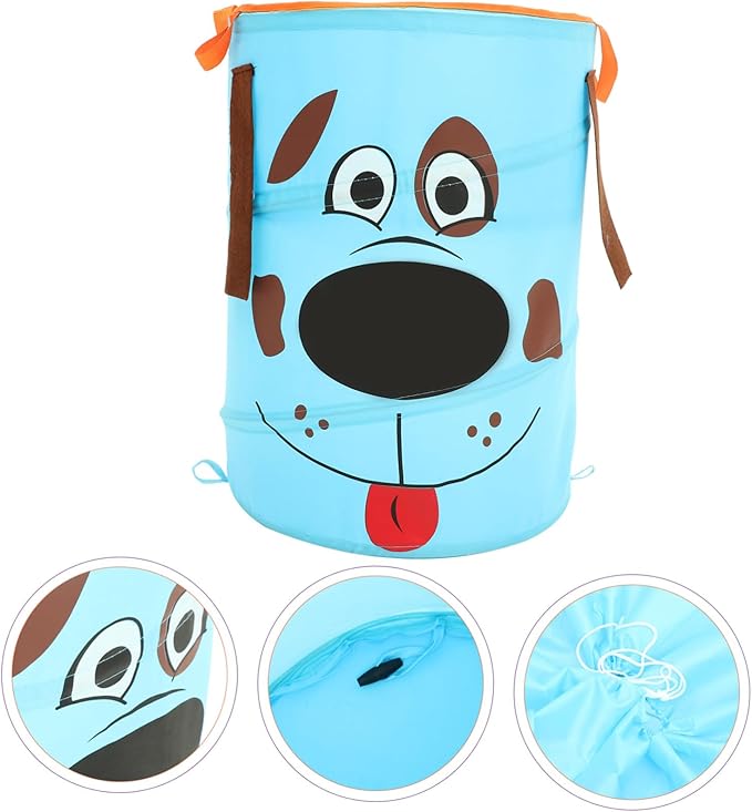 Cabilock 1Pc Nordic Style Foldable Fabric Storage Bucket with Handles Portable Laundry Hamper for Clothes and Toys Large Capacity Organizer for Dormitory Bedroom Nursery Light Blue
