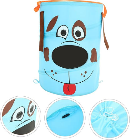 Cabilock 1Pc Nordic Style Foldable Fabric Storage Bucket with Handles Portable Laundry Hamper for Clothes and Toys Large Capacity Organizer for Dormitory Bedroom Nursery Light Blue