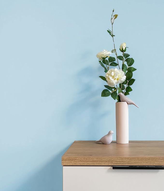 HeloHo Solid Light Blue Wallpaper Matte Textured Peel and Stick Wall Paper Modern Self Adhesive Removable Waterproof Contact Paper for Living Room Bedroom Decor 394"X15.7"