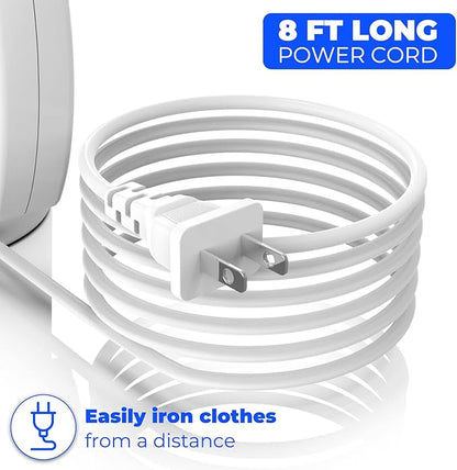 Travel Size Steamer for Clothes,Handheld Garment Steamer for Hat,1lbs Lightly,40s Fast Heat-up,8 FT Power Cord,800W, Light Mini Steamer for Home, Office and Travel, White