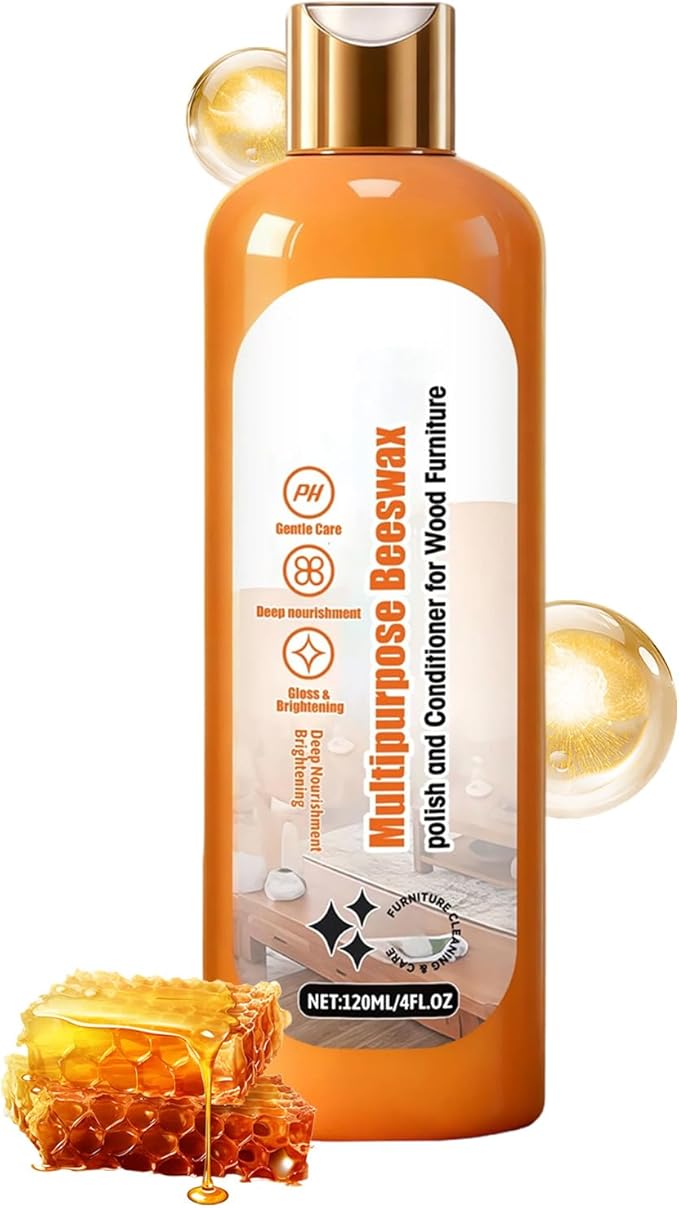 Wood Conditioner for Furniture - 120ml Shine Cleaner Wax | Polishing Wood Restorer for Furniture | for Hardwood Floor Cutting Board Cabinet Table Drawer Antique Teak