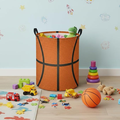 Baby Laundry Hamper kids laundry Basket Waterproof Laundry Bag for Bedroom Toy Clothes Organizer Room Décor(Basketball)