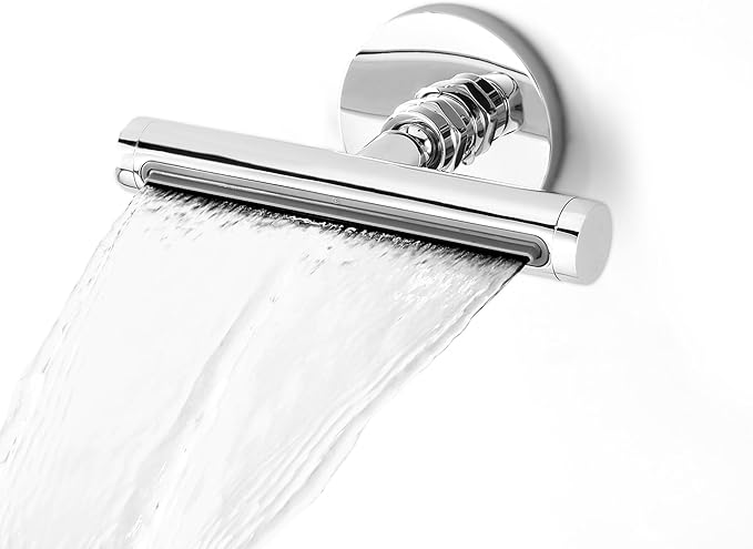 SKOWLL Waterfall Shower Adjustable, Wall Mount Modern Rainfall Waterfall Shower Head Set, Polished Chrome Waterfall Showerhead Jet, High Pressure Shower Body Spray Jets