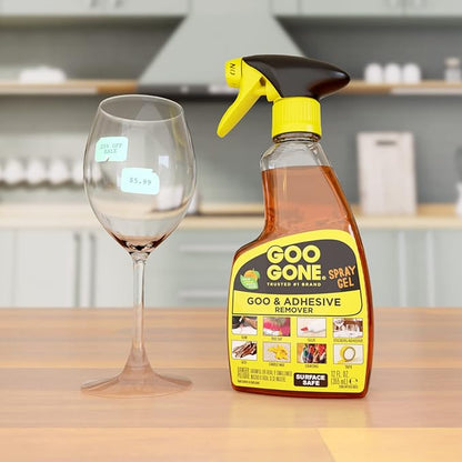 Goo Gone Adhesive Remover Spray Gel, Removes Chewing Gum, Grease, Tar, Stickers, Labels, Tape Residue, Oil, Blood, Lipstick, Mascara, 2 Pack & Sticker Lifter