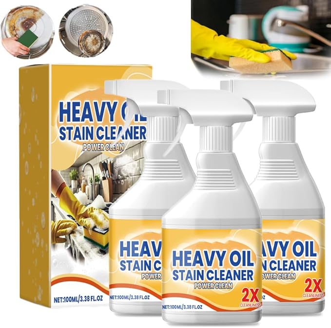 Kitchen Cabinet Cleaners and Polishers, All Purpose Kitchen Heavy Oil Cleaning Agent, Multi-effect Powerful Kitchen Heavy Grease Cleaner for Pots and Pans, Countertops (3pcs)