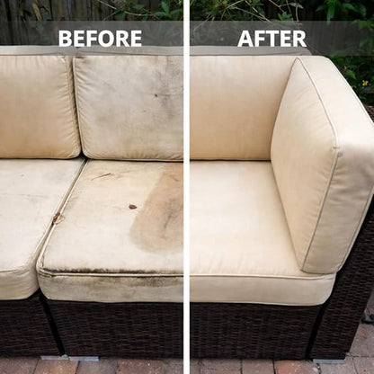 POFL Outdoor Fabric & Furniture Cleaner – Mold & Mildew Stain Remover for Patio Cushions, Wicker, Teak, Aluminum & Marine Seating – 25.36 fl oz