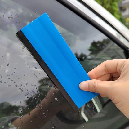FOSHIO 6 Inch Rubber Squeegee for Kitchens, Glass, Shower and Car Windows, Film Installation Vinyl Scraper Tint Squeegee, Windshield Glass Cleaning Tool, Pack of 3 (Blue)