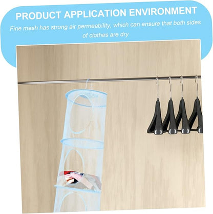 1Pc Hanging Laundry Basket Breathable Compartment Organizer for Clothes Sundries Convenient Storage
