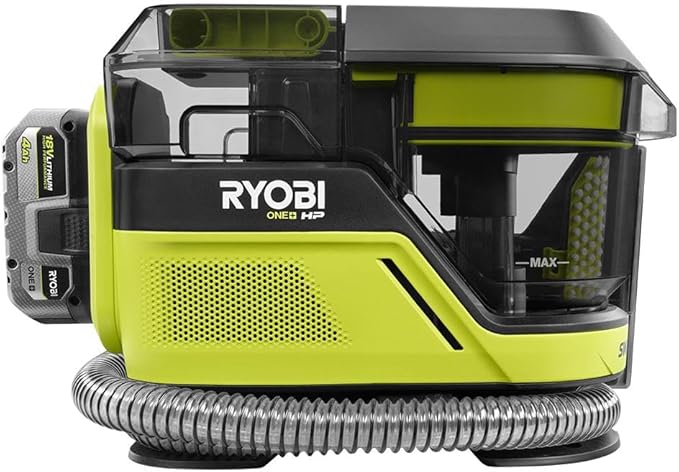 RYOBI ONE+ HP 18V Brushless Cordless SWIFTClean Mid-Size Spot Cleaner with 4.0 Ah Battery and Charger, AVERAGE, GREEN, PBLHV704K